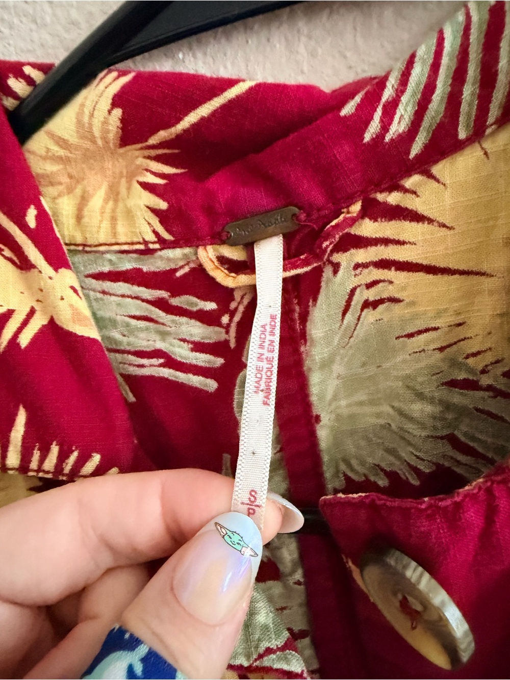 Free People Malibu Romper Red Combo Palm Leaf - Picture 6 of 7